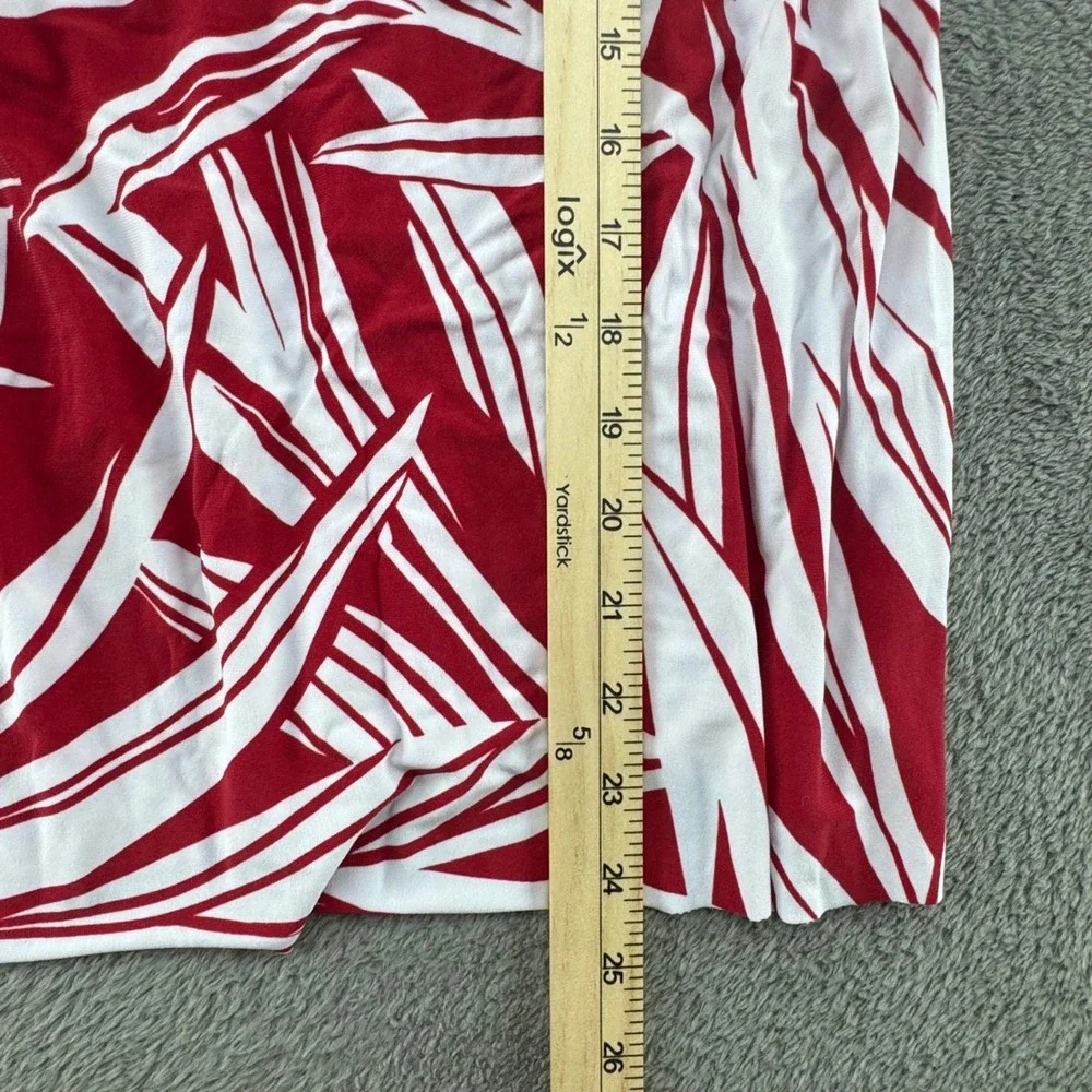 Dreamsuit by Miracle Brands Tankini Top‎ Womens 10 Red White NEW Tropical Palm
